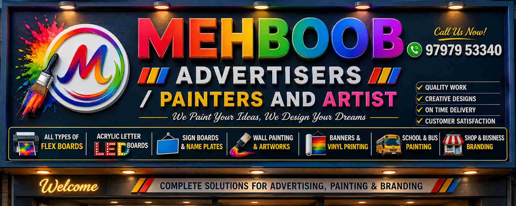 Sign board design sample